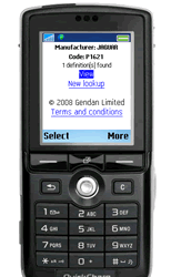 Fault code definitions on your mobile