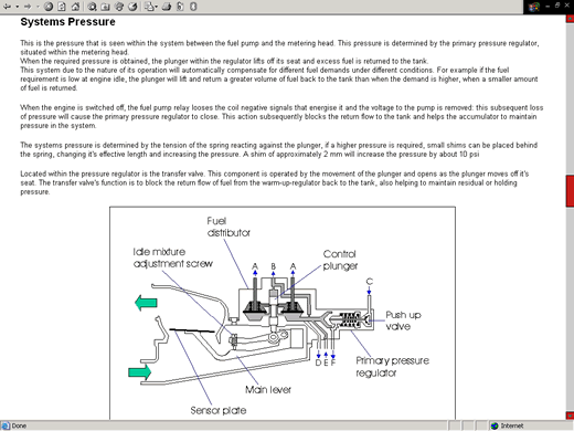Mechanical Fuel Injection - Systems Pressure description and diagram