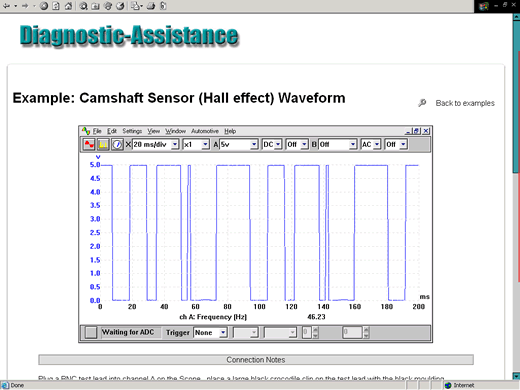 Camshaft Sensor (Hall effect) - Sample waveform