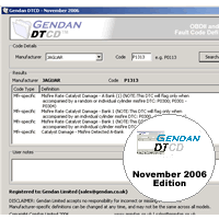Gendan Fault Code Definition Database (on CD)