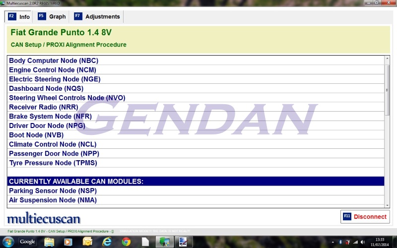 MultiECUScan - Proxi Alignment - list of nodes