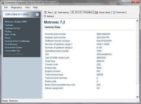 Durametric ECU Information page