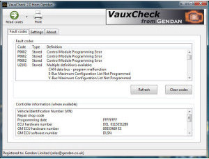 VauxCheck diagnostics software - click for more details