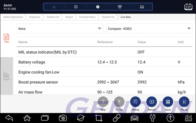 Foxwell i70 Pro - Learn live sensor values