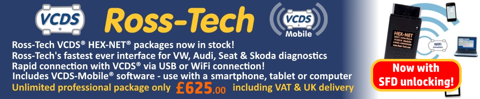 Ross-Tech VCDS HEX-NET wireless packages now in stock!