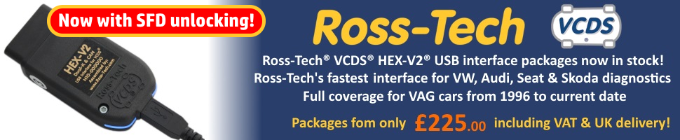 Ross-Tech VCDS HEX-V2 wireless packages now in stock!